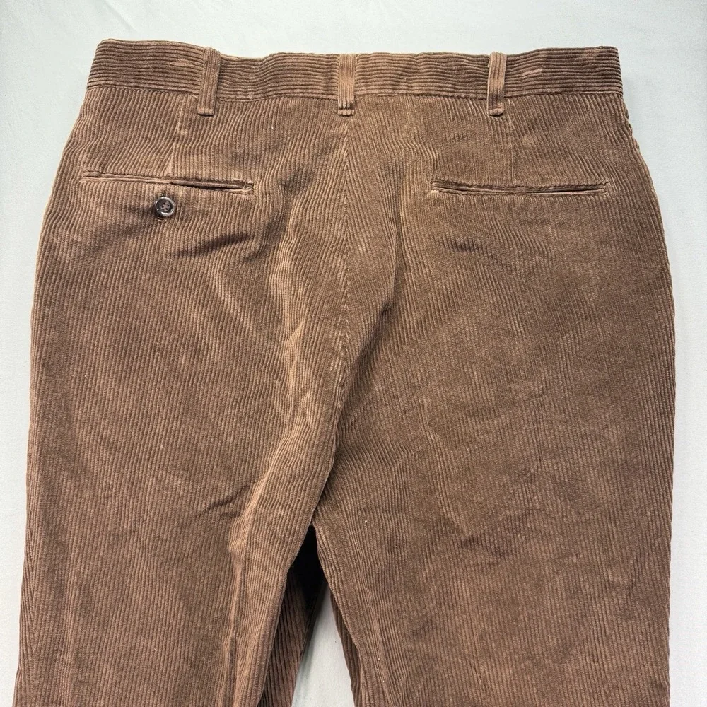True Vintage 80s Bootcut Corduory Pants Mens 32x32 Brown Slim Whale Talon Zip